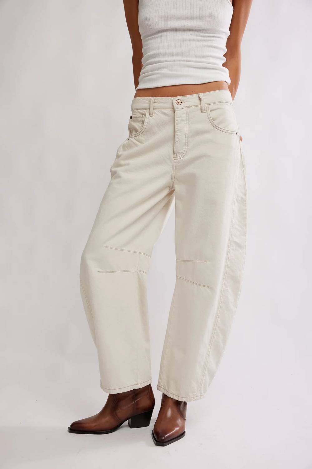 Good Luck Mid Rise Barrel Jeans