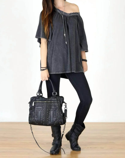 Tough Luv - Boho Victorian Acid Washed Tunic Top - Rack Hunt