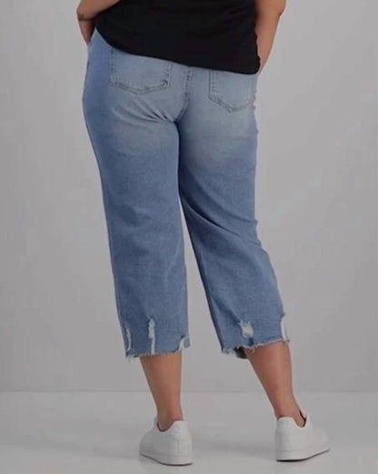 High Rise Wide Leg Cropped Jeans