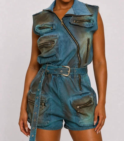 Zipper Utility Romper
