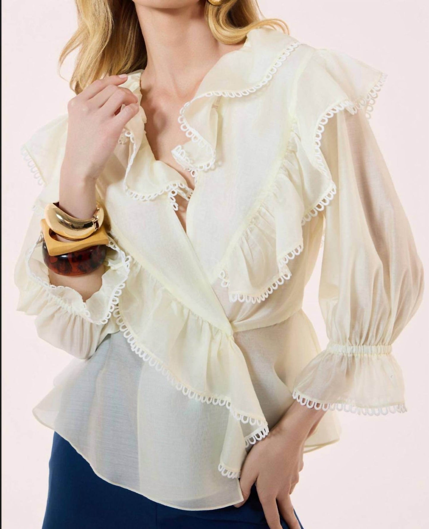 Strass - Ruffled Lace Shirt - Rack Hunt -