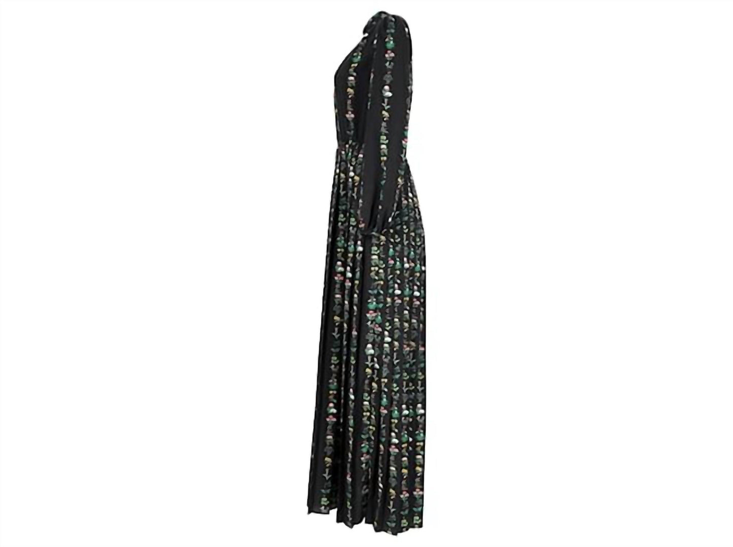 Floral Crepe De Chine Pleated Maxi Dress