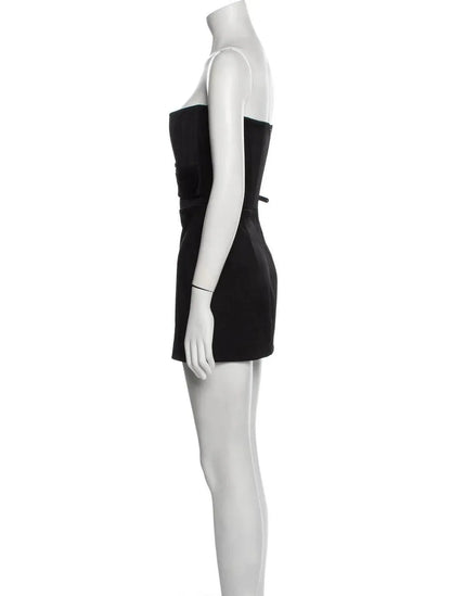 Alex Perry - Satin Crepe Strapless Corset Drape Mini Dress - Rack Hunt