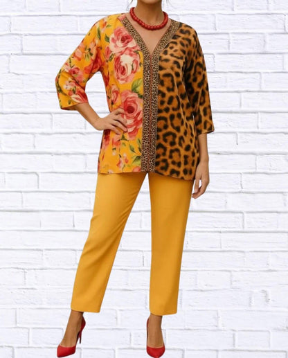 Chiffon Animal Floral Blouse