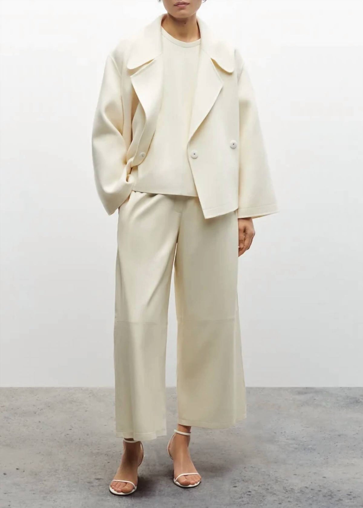 Elizabeth Lamb Leather Crop Pant