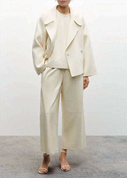 Elizabeth Lamb Leather Crop Pant