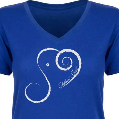 Women's Elephant Spirit Cotton Blend V-Neck Short Sleeve T-Shirt
