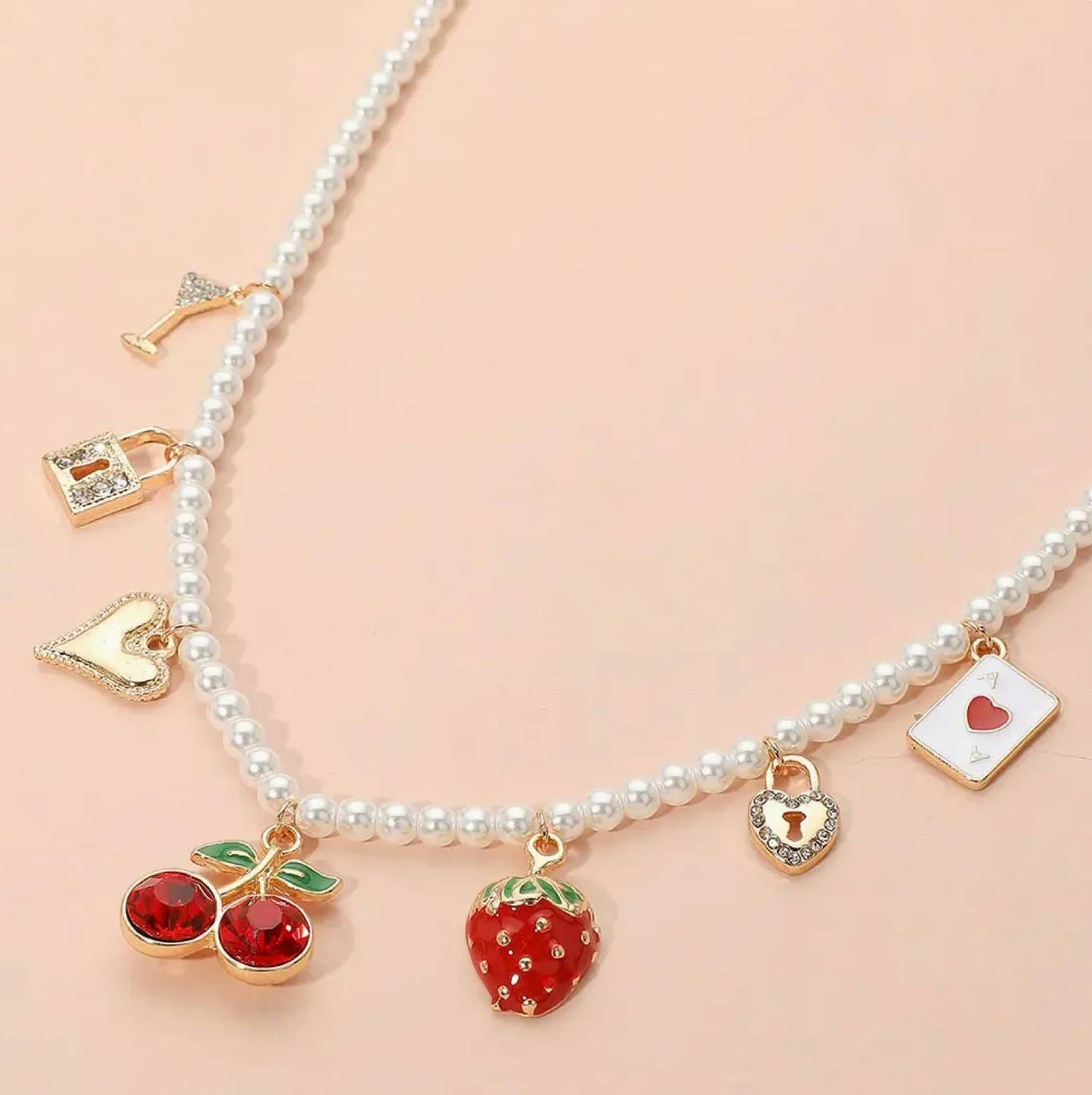 Women's Berries And Such Pearl Charm Necklace