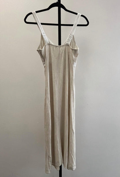 Women's Contrasting Cross Over Maxi Linen Dress