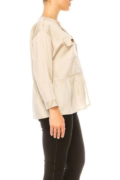 Hester & Orchard - Long Sleeve Peplum Jacket Top - Rack Hunt