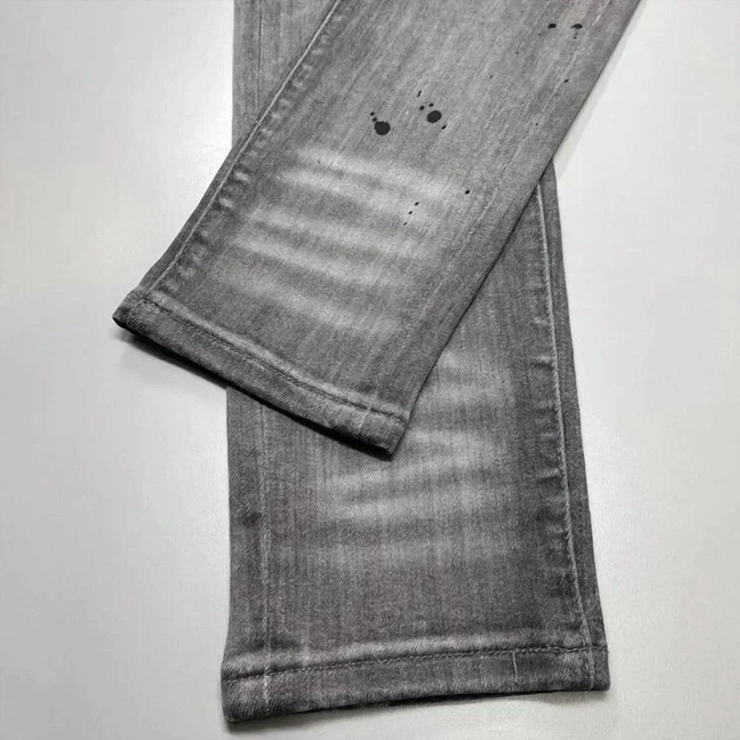Tulones - Men’s Paint Splash Two-hole Denim Skinny Jeans - Rack Hunt