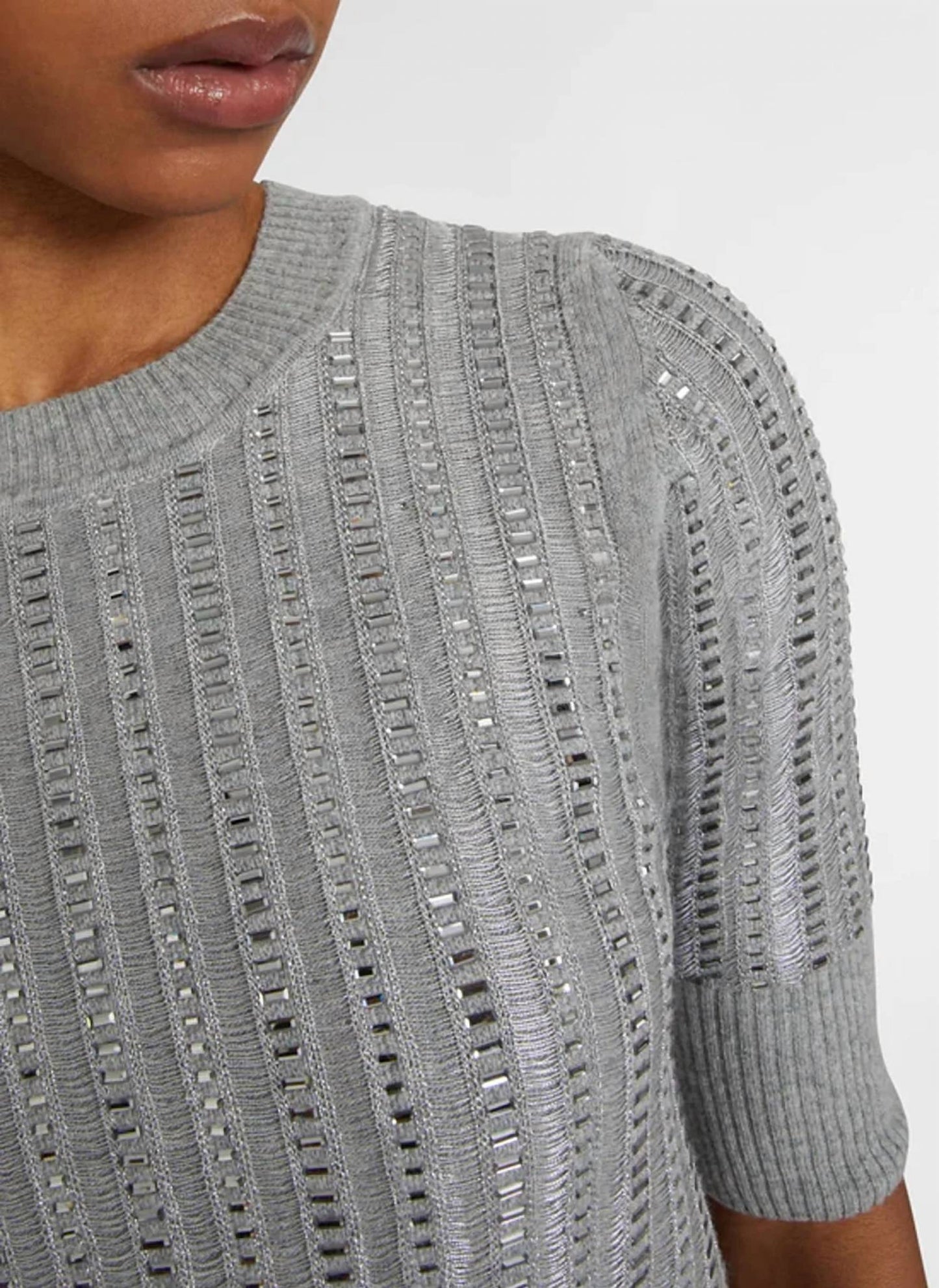 Baguette Crystals Cashmere Viscose Top
