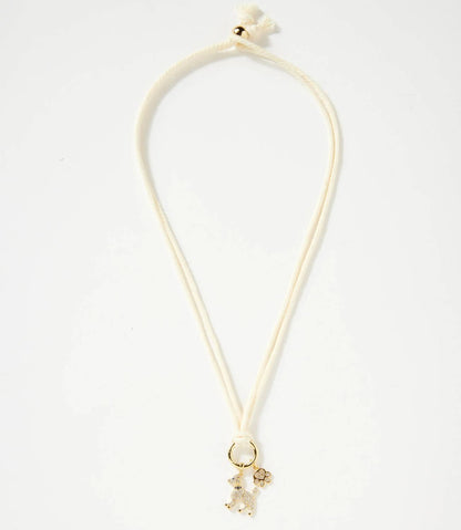 Women's Pavé Dog And Paw Cord Necklace