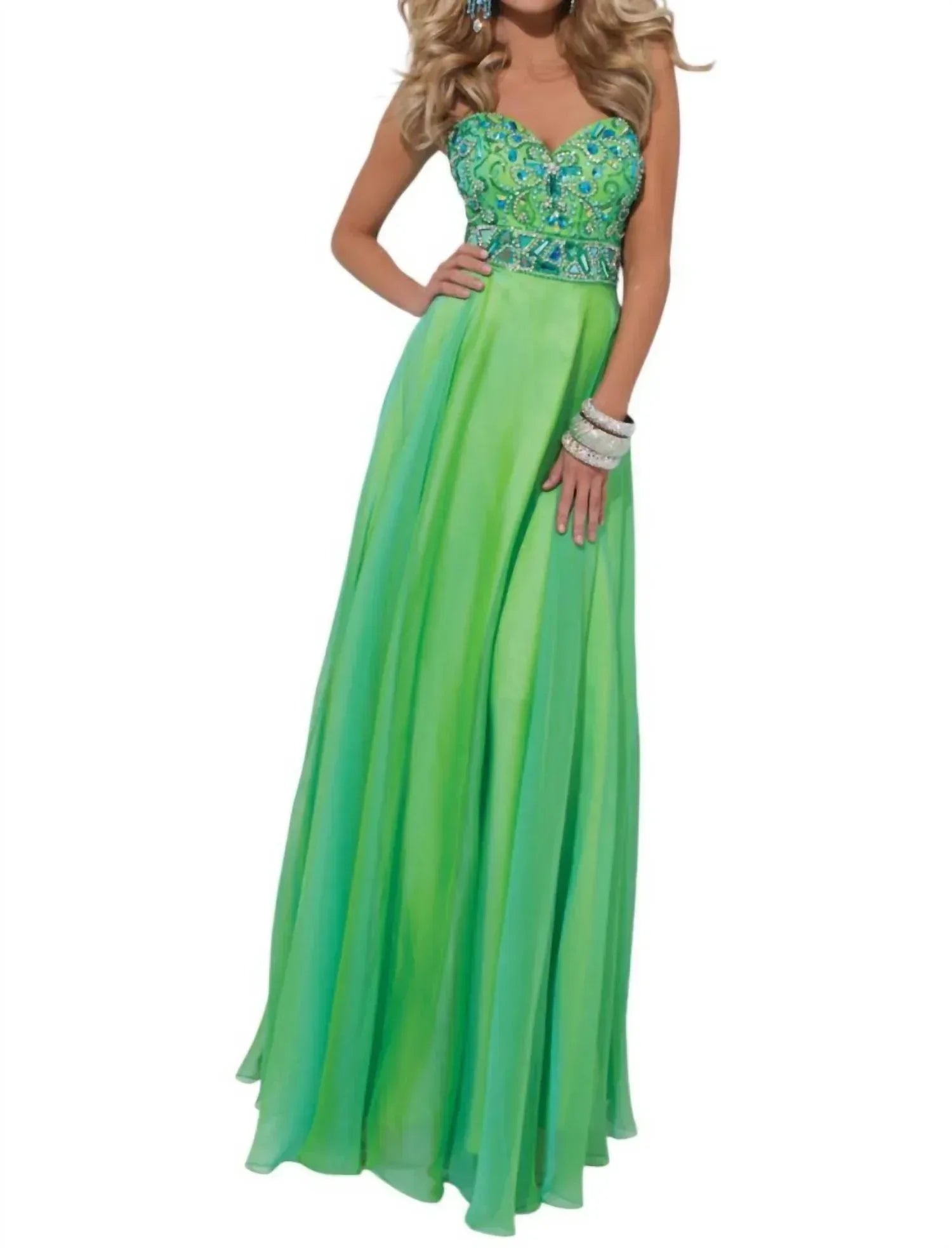 Tony Bowls - Two Tone Chiffon Strapless Gown - Rack Hunt