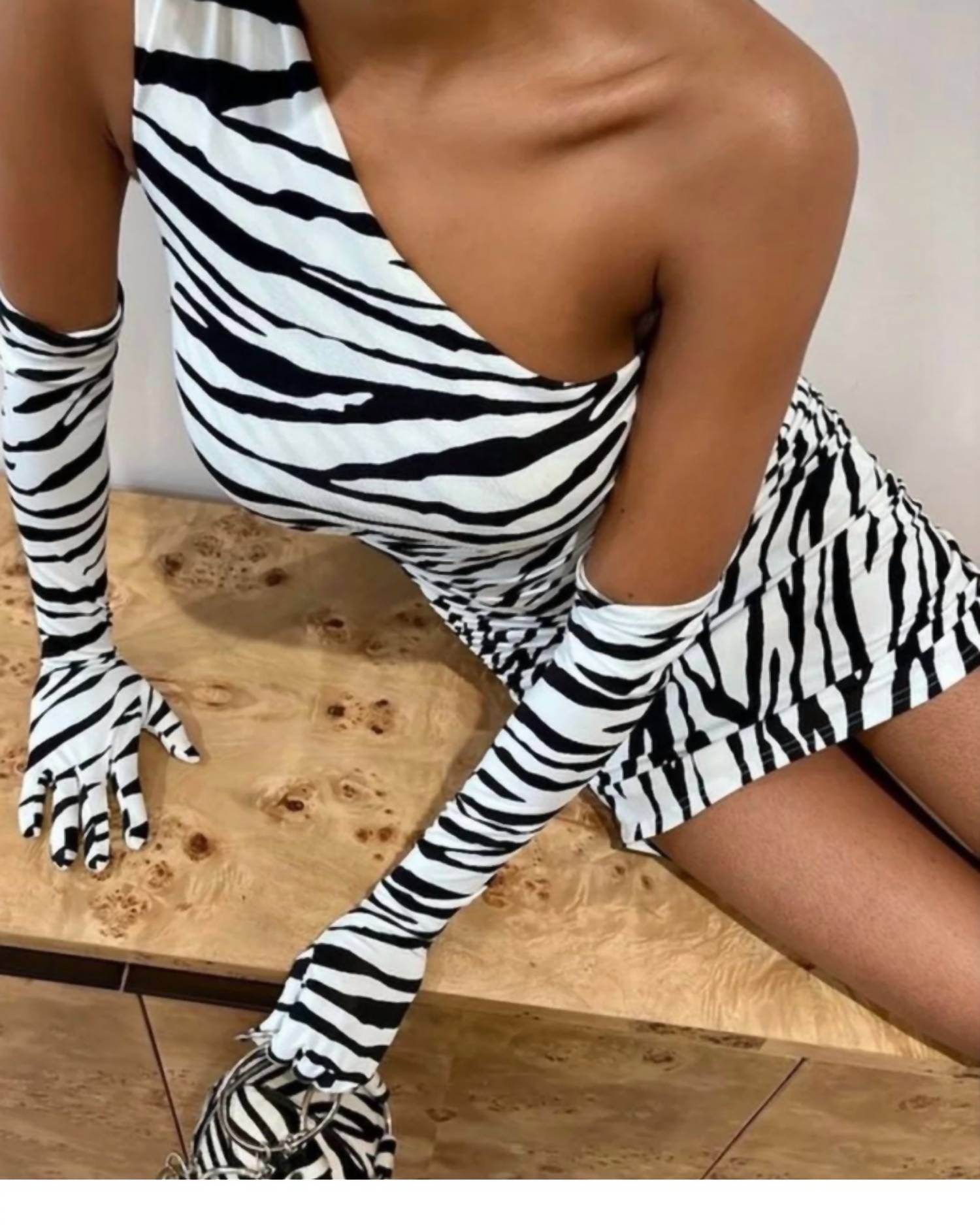 Miscreants London - One-shoulder Dress With Matching Gloves - Rack Hunt