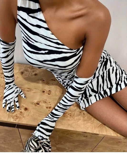 Miscreants London - One-shoulder Dress With Matching Gloves - Rack Hunt