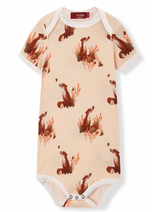Kid's Floral Fox Organic Cotton Short Sleeve One Piece