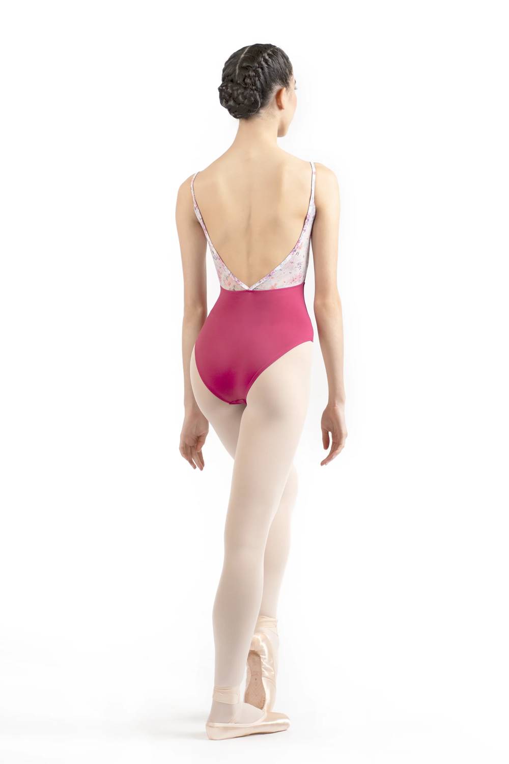 Sweet Patterned Mesh Bodice Camisole Leotard