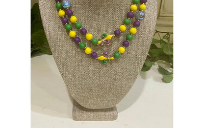 Women's Classic Mardi Gras Beaded Necklace With Extender