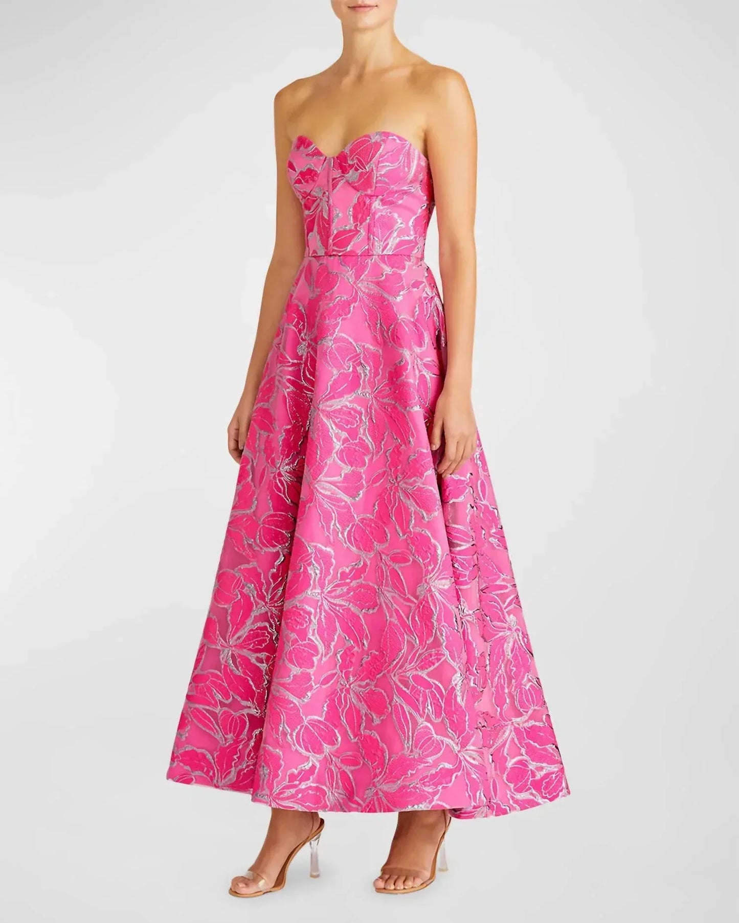 ML Monique Lhuillier - Women's Amelia Strapless Midi Dress - Rack Hunt