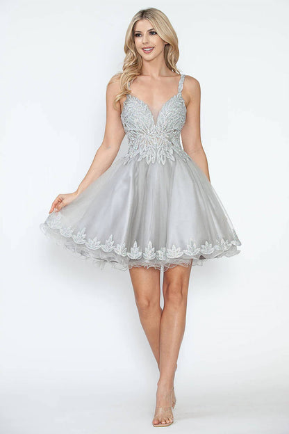 Homecoming Tulle With Sequin Lace Bodice Fit & Flare Cocktail Party Dress