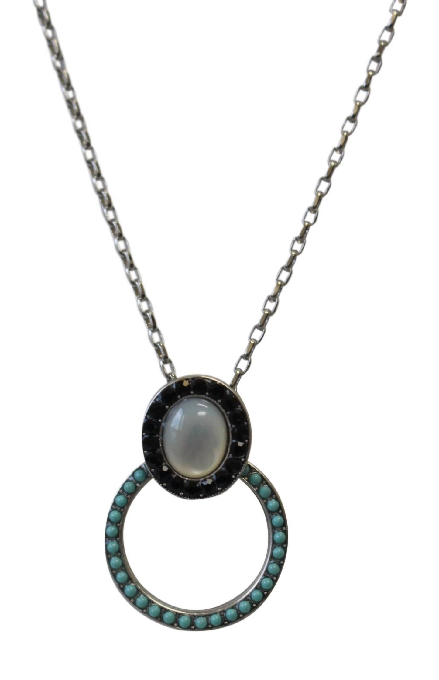 Women's Oval & Circle Crystal Necklace