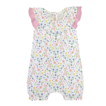 Girl's Spring Blush Ruffled Romper