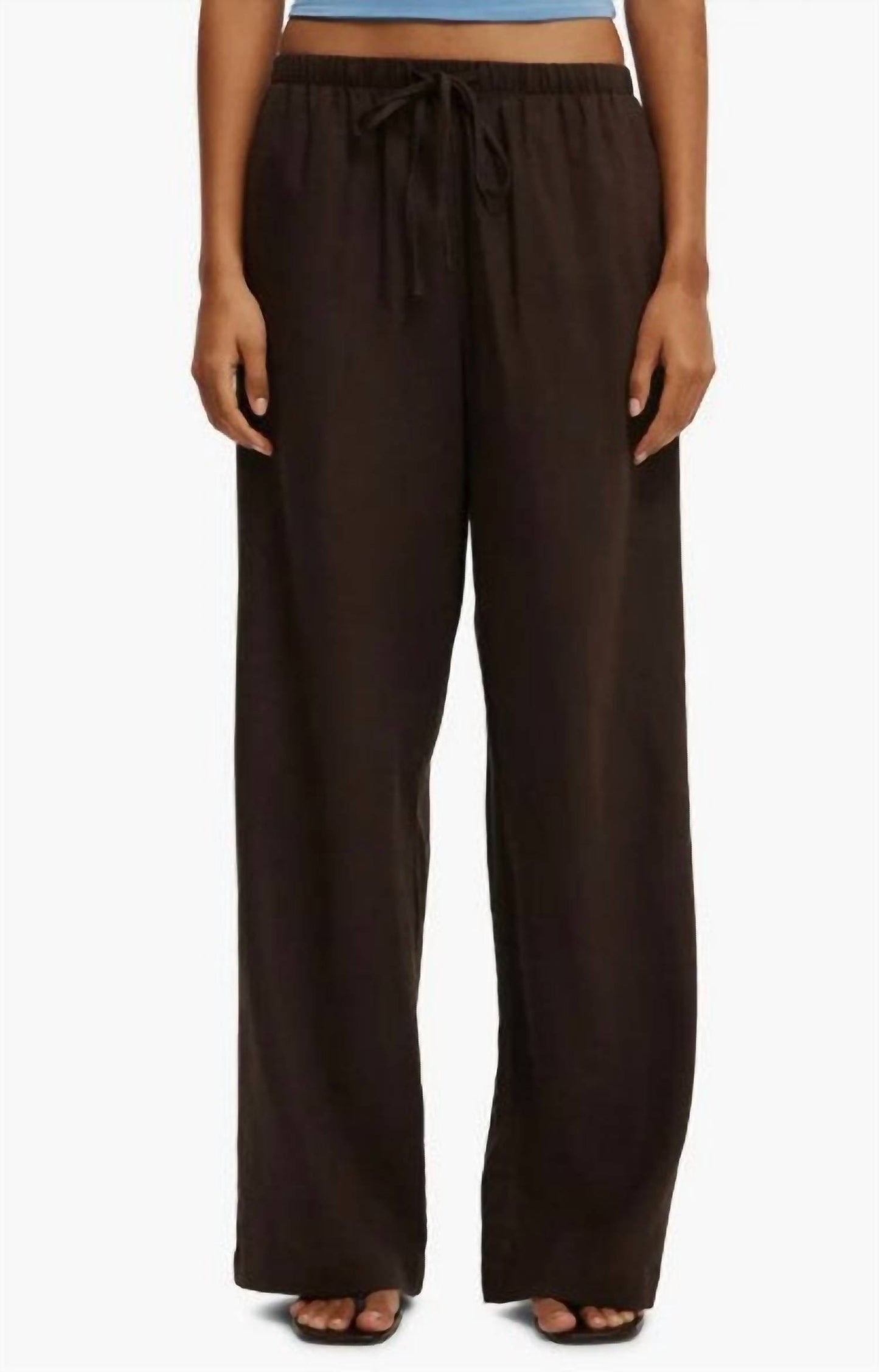 Pull-on Wide Leg Linen Pants