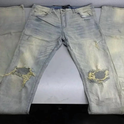 Tulones - Men's Stacked Distressed Flare Jeans - Rack Hunt
