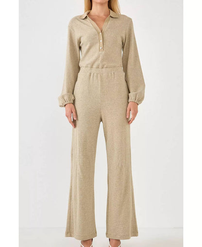 Rib Wide Leg Jumpsuit