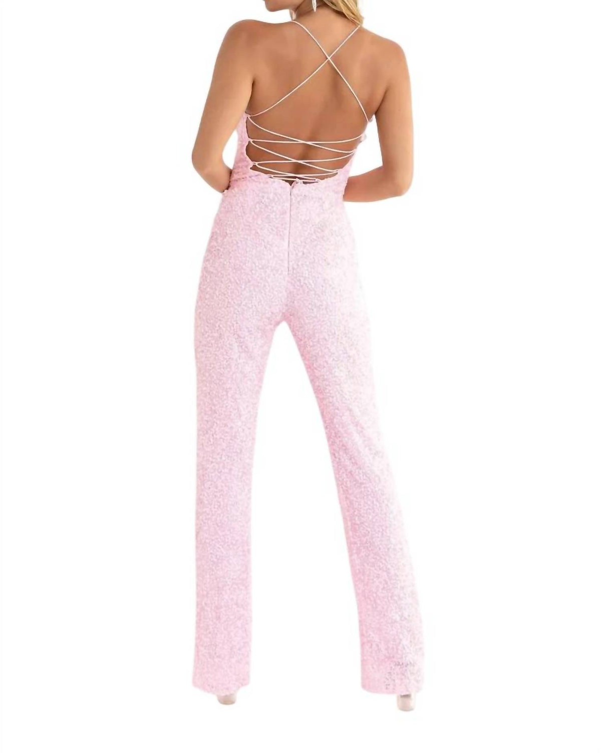 Shimmery Sequined Scoop Neck Jumpsuit