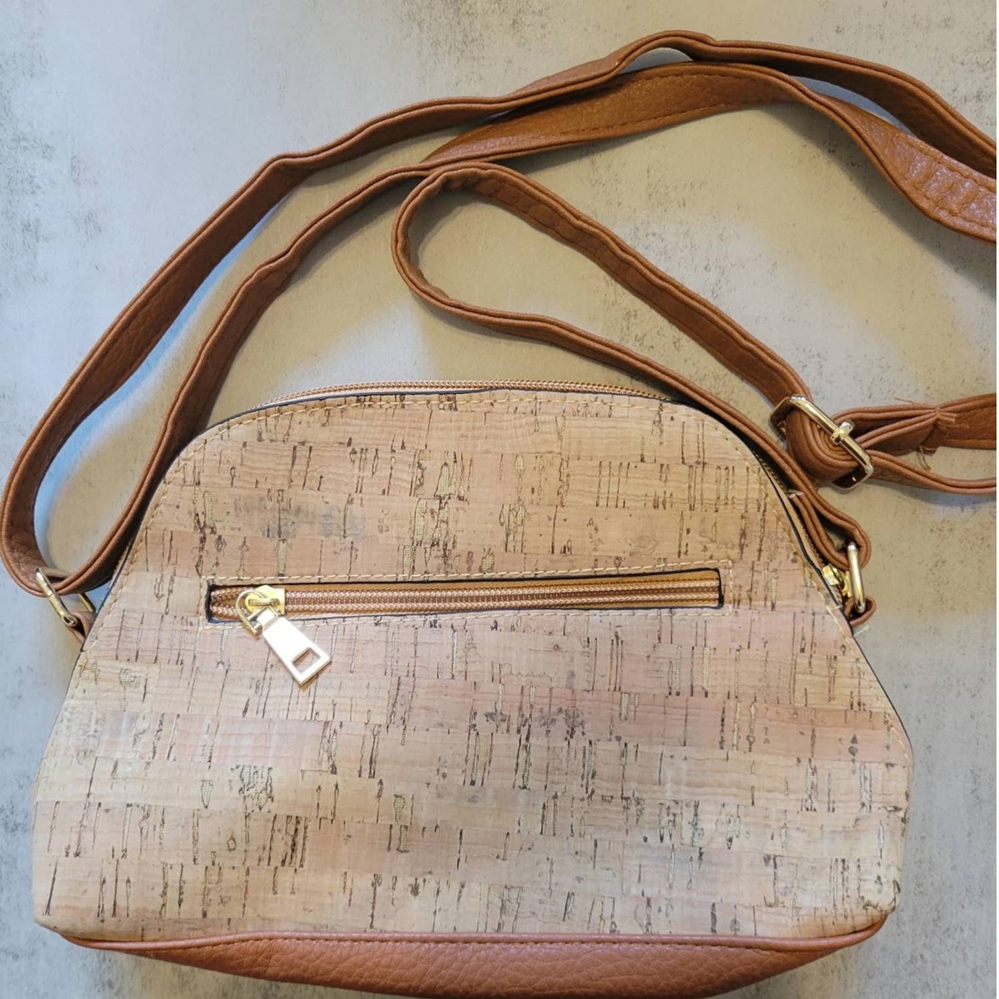 Women's Floral Medallion Print Dome Cork Crossbody Bag