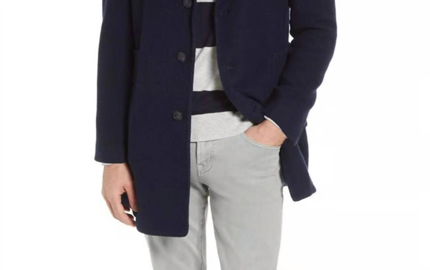 Soft Cloth - Men's Jersey Car Wool Blend Coat - Rack Hunt -