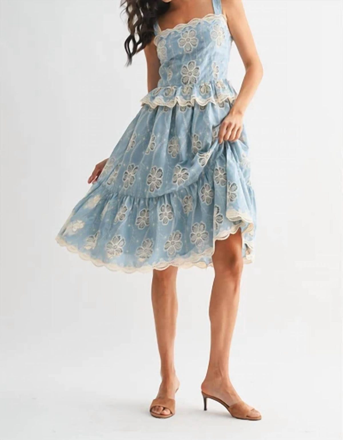 Floral Lace Midi Dress