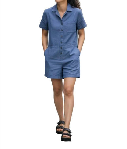 Hemplify Button Front Collared Utility Romper
