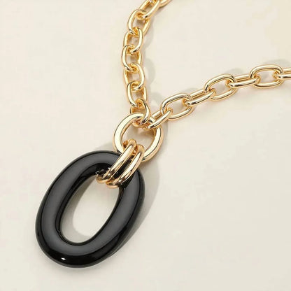 Sensibling Corp - Women's Celeste Celluloid Acetate Oval Ring Pendant Necklace - Rack Hunt
