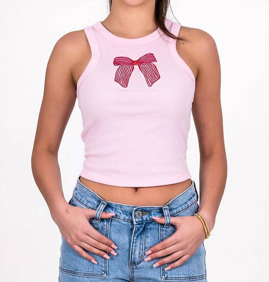 Bow Embroidered Tank Top