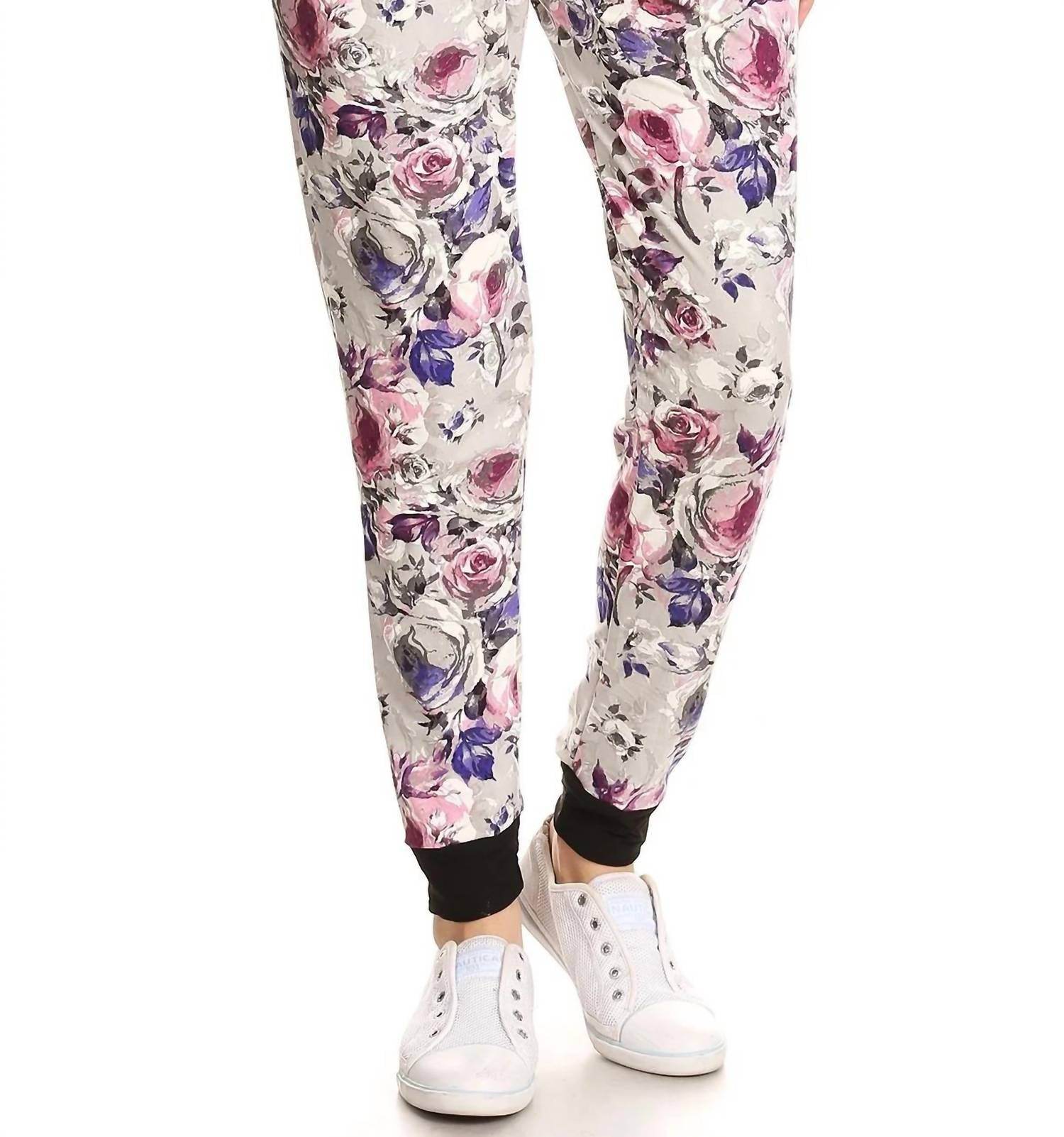LOVE IT - Grey Floral Jill Jogger Pants - Rack Hunt