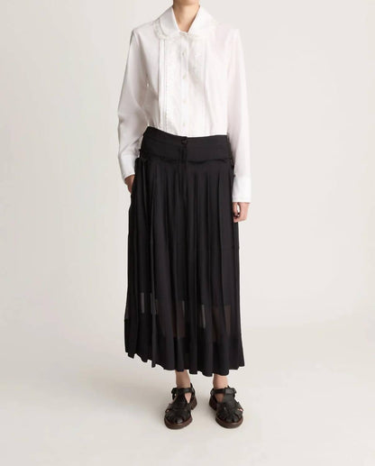 Sofia Pleated Midi Skirt