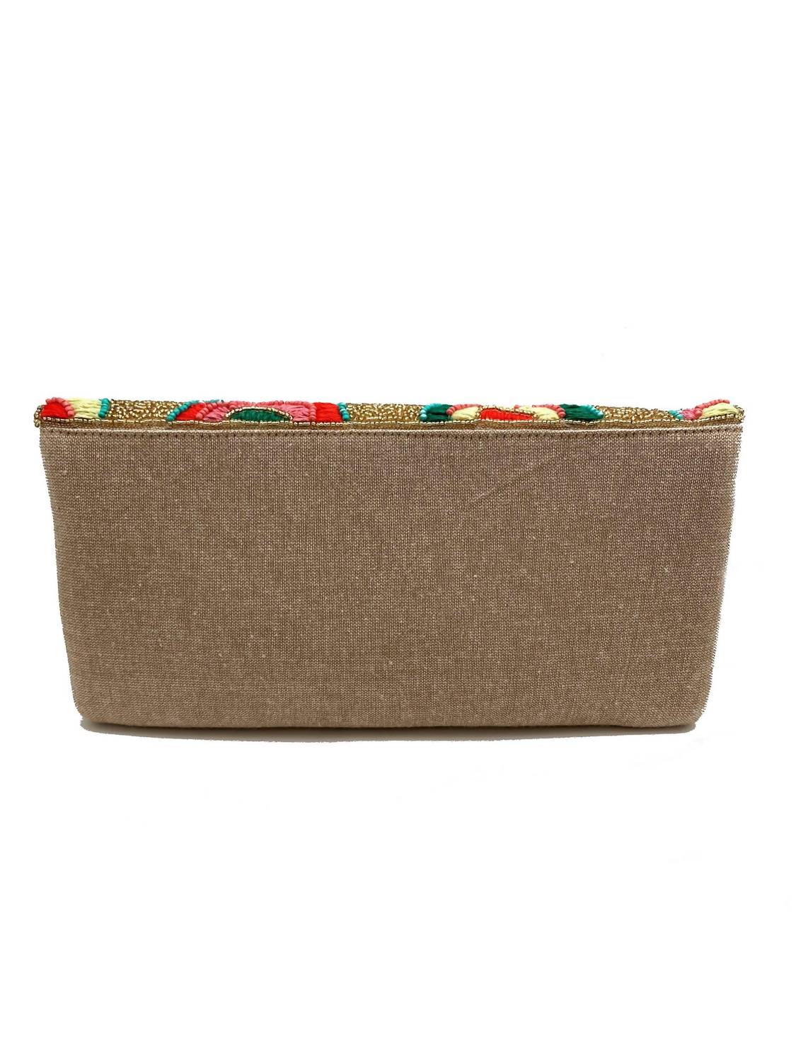 Women's Floral Beaded Clutch Crossbody Bag