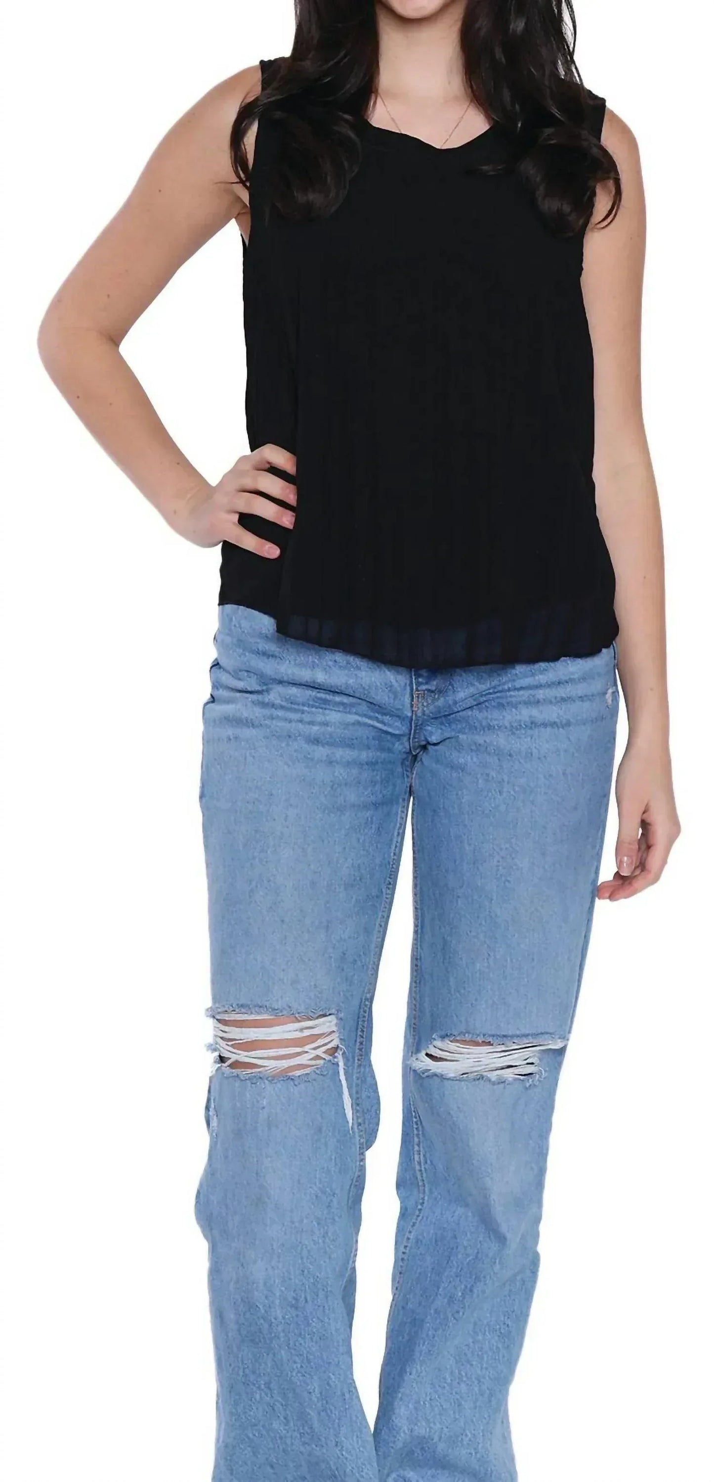 Papa Fashions - Chloe Scoop Neck Sleeveless Tank - Rack Hunt
