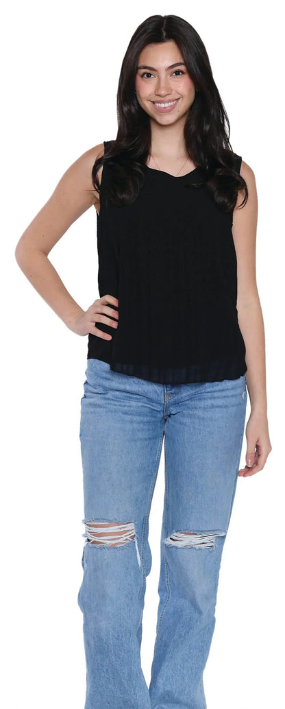 Papa Fashions - Chloe Scoop Neck Sleeveless Tank - Rack Hunt
