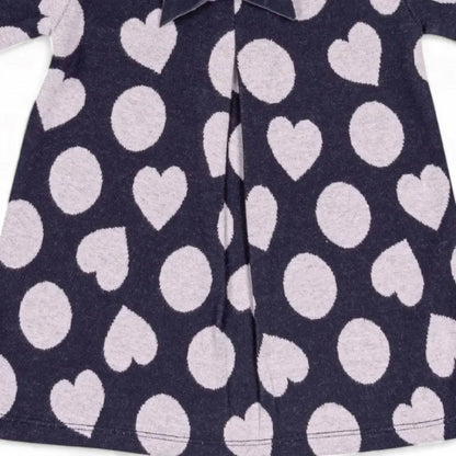 EMC - Girl's Yarn Dyed Knit Dress With Hearts And Bow - Rack Hunt