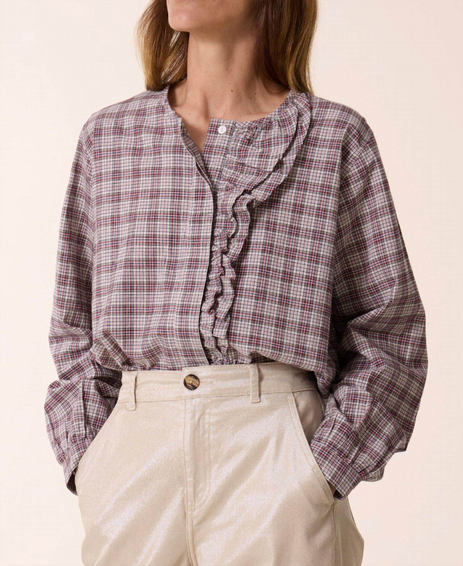 Leon & Harper - Colina Check Blouse - Rack Hunt