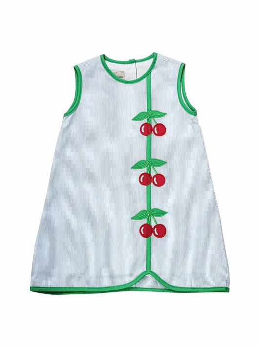 Girl's Cherry Applique A-line Dress