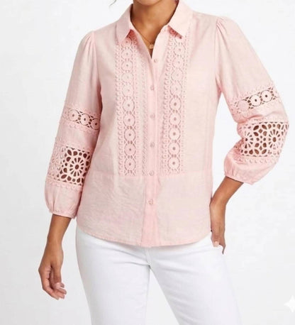 Crochet Lace Collared Blouse