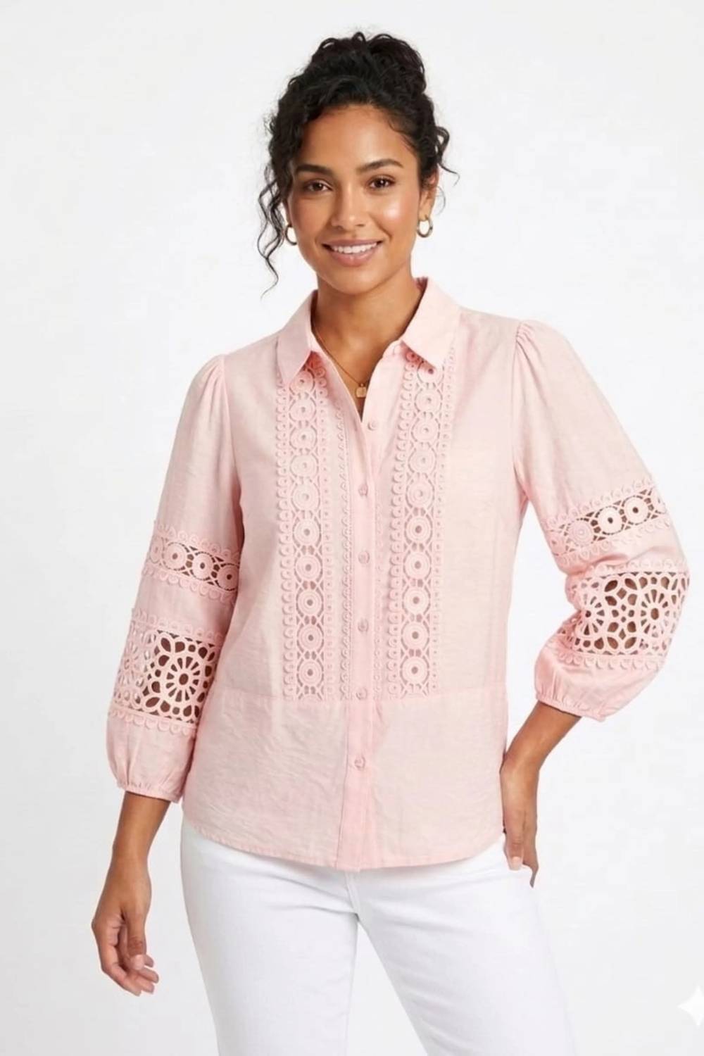 Crochet Lace Collared Blouse