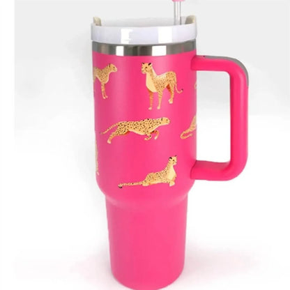 Wall to Wall - Cheetah Print 40 Oz Stainless Steel Insulated Tumbler - Rack Hunt