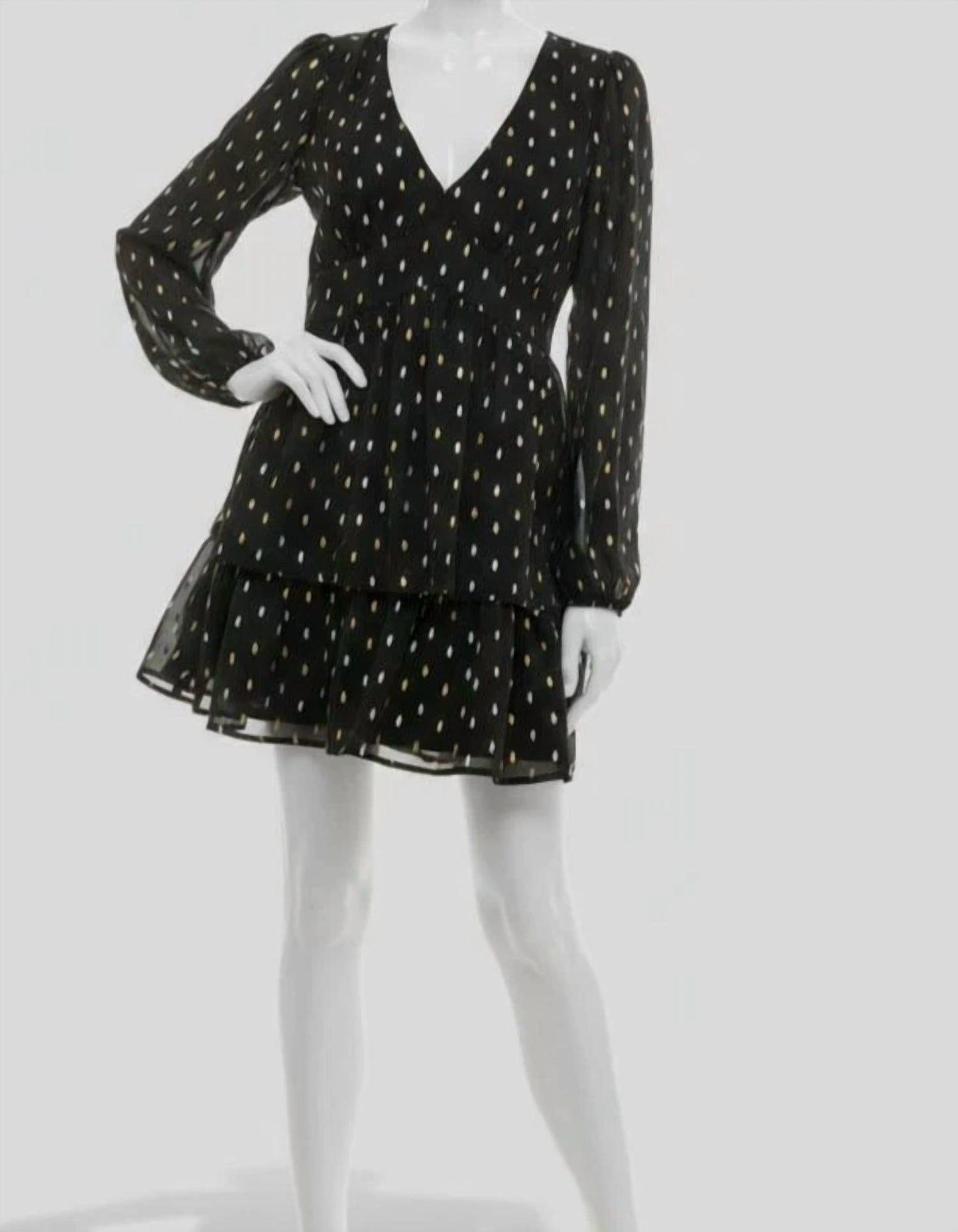 V-neck Long-sleeve Minidress