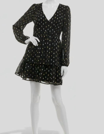 V-neck Long-sleeve Minidress